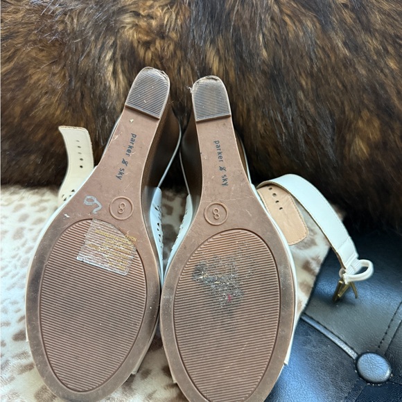 Bandolino Cream and Brown Wedge Sandals - Picture 2 of 2